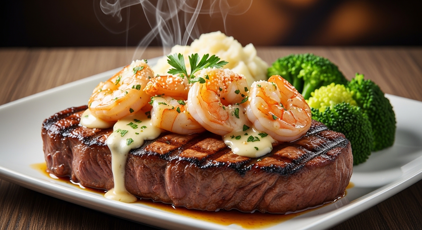 Applebee's Shrimp 'N Parmesan Sirloin - Steaks & Ribs